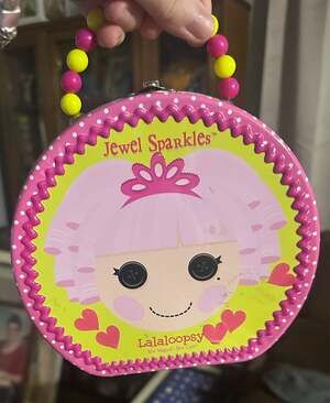 Lalaloopsy Jewel Sparkles Round Metal Tin Carry-All Handle Purse